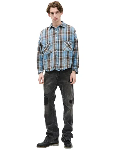 Saint Mxxxxxx Blue Plaid Shirt