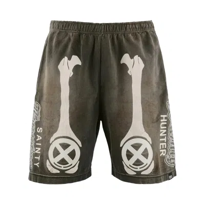 Pre-owned Saint Mxxxxxx Bone Sew Shorts 'charcoal' | Grey | Men's Size L