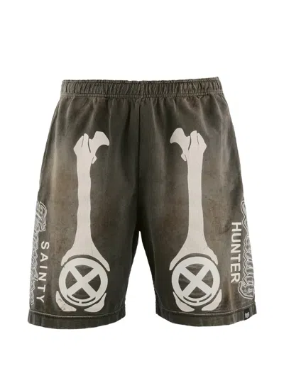 Saint Mxxxxxx Bone X Bounty Hunter Cut Sew Shorts In Brown