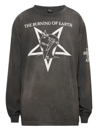 Saint Mxxxxxx Burn Of Earth Long Sleeve T-shirt In Gray