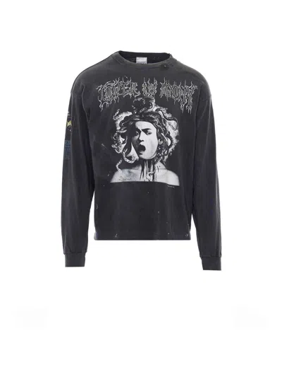 Saint Mxxxxxx Grey Long Sleeves T-shirt In Gray