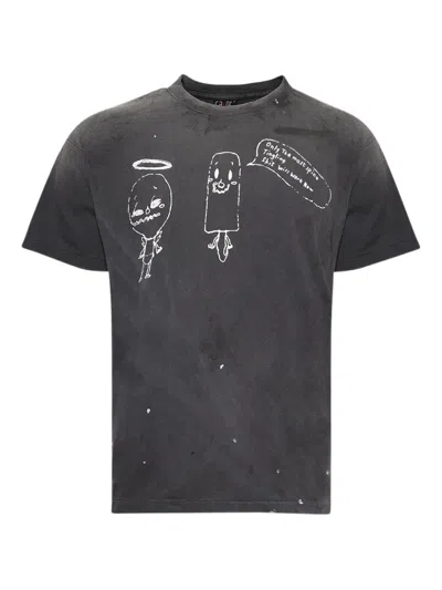 Saint Mxxxxxx Cartoon-print T-shirt In Black