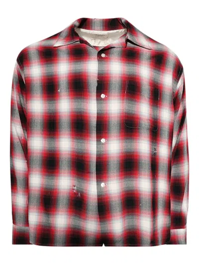 Saint Mxxxxxx Check-print Shirt In Red