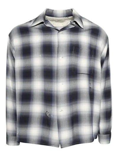 Saint Mxxxxxx Check-print Shirt In Blue