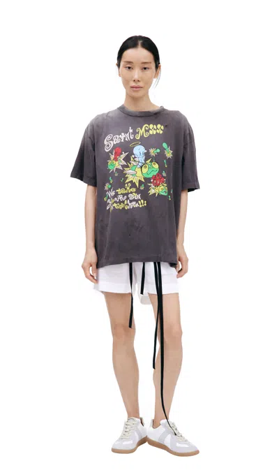 Saint Mxxxxxx Cotton Print T-shirt In Gray