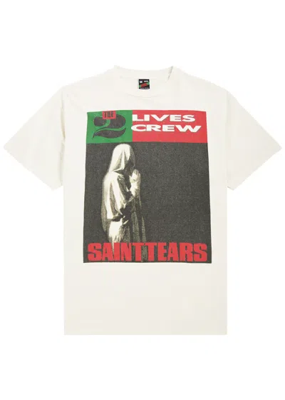 Saint Mxxxxxx Denim Tears Printed Cotton T-shirt In White