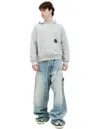 Saint Mxxxxxx Distressed-finish Cotton Hoodie In Grey