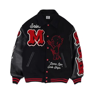 Pre-owned Saint Mxxxxxx Devil Varsity Jacket 'red' | Men's Size L