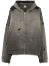 Saint Mxxxxxx Distressed Cotton Hoodie In Grey