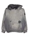 Saint Mxxxxxx Distressed-detail Hoodie In Gray
