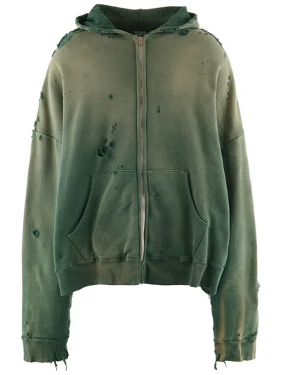 Saint Mxxxxxx Distressed Hoodie In 绿色