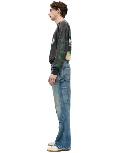 Saint Mxxxxxx Double Knee Cotton Jeans In Blue