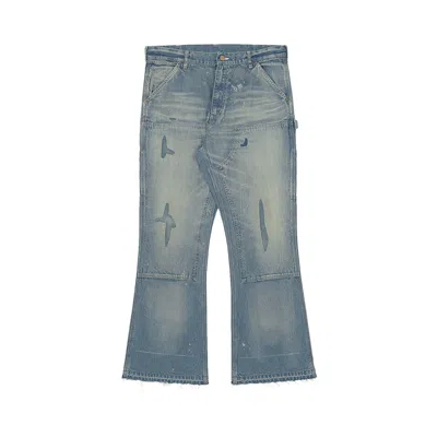 Pre-owned Saint Mxxxxxx Double Knee Denim 'blue' | Men's Size L