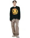 Saint Mxxxxxx Embroidered Knit Sweater In Black