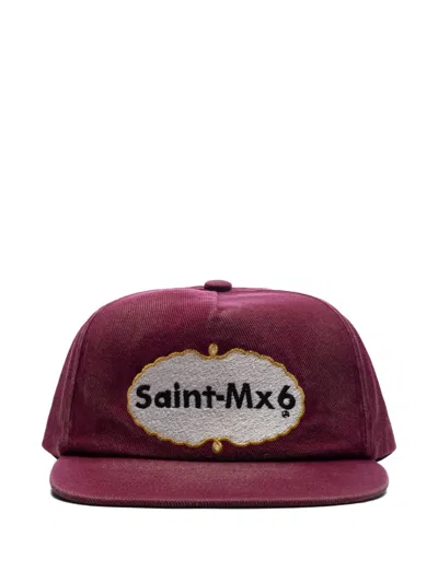 Saint Mxxxxxx Embroidered-logo Cap In Burgundy