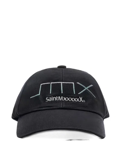 Saint Mxxxxxx Embroidered-logo Cap In Black