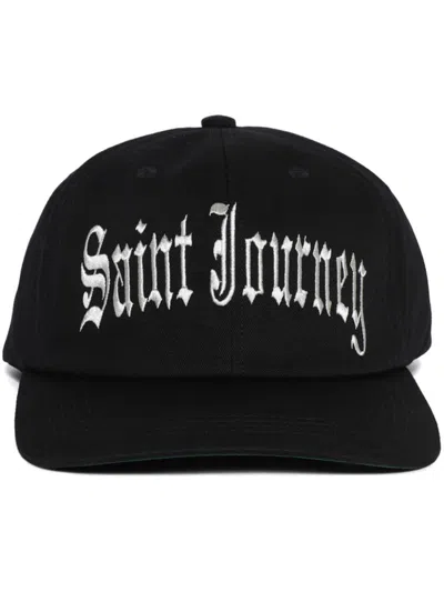 Saint Mxxxxxx Logo-embroidered Cotton-twill Trucker Cap In Black
