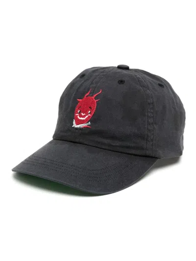 Saint Mxxxxxx Embroidery-motif Cotton Cap In Grau