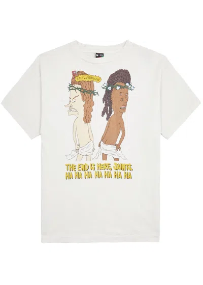 SAINT MXXXXXX SAINT MXXXXXX END IS HEAR PRINTED COTTON T-SHIRT
