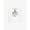 Saint Mxxxxxx Xxxxxx Mens White Graphic-print Long-sleeve Cotton Sweatshirt