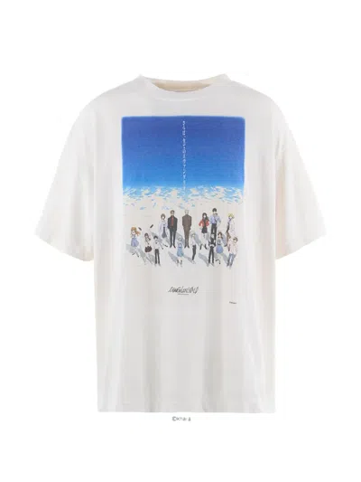 Saint Mxxxxxx Evangelion X Geeks Rule Graphic-print T-shirt In White