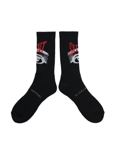 Saint Mxxxxxx Eye Socks In Black