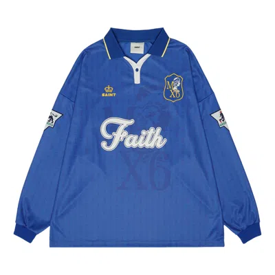 Pre-owned Saint Mxxxxxx Faith Soccer Shirt 'blue' | Men's Size L