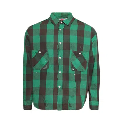 Pre-owned Saint Mxxxxxx Flannel Shirt 'green' | Men's Size S