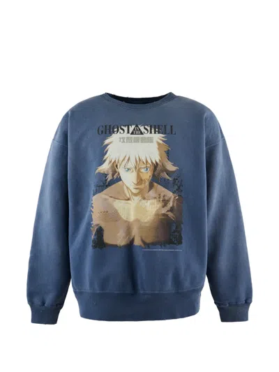 Saint Mxxxxxx Ghost In The Shell Graphic-print Sweater In Blue