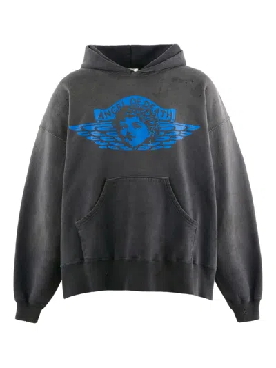 Saint Mxxxxxx Angel Of Death Hooded Cotton Sweatshirt In Multi