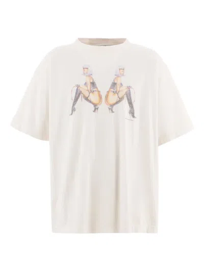 Saint Mxxxxxx Graphic-print Cotton T-shirt In Neutral