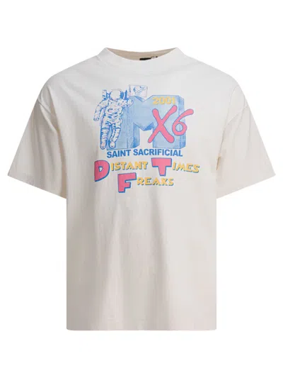 Saint Mxxxxxx Graphic Print Cotton T-shirt In White