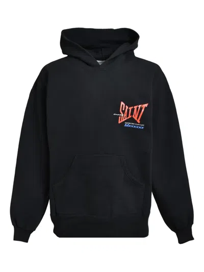 Saint Mxxxxxx Graphic-print Hoodie In Black