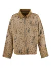 Saint Mxxxxxx Dr. Woo Corduroy-trimmed Distressed Printed Cotton-canvas Jacket In Nude