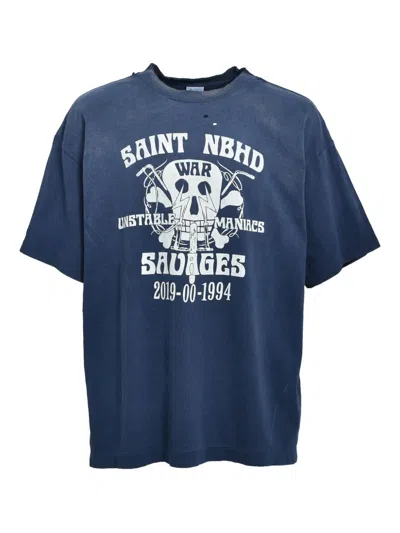 Saint Mxxxxxx Graphic-print T-shirt In Blue