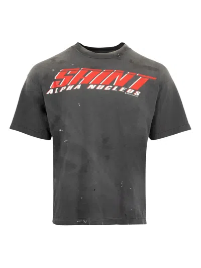 Saint Mxxxxxx Graphic-print T-shirt In Gray