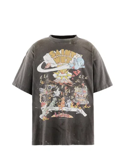 Saint Mxxxxxx Graphic-print T-shirt In Gray
