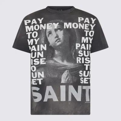 Saint Mxxxxxx Grey Cotton T-shirt In Black