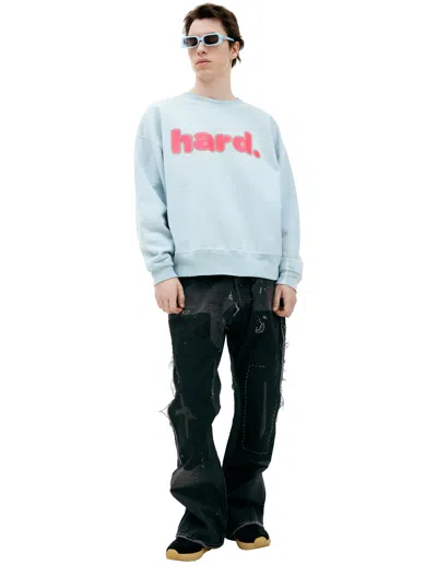Saint Mxxxxxx 'hard' Print Sweatshirt In Blue