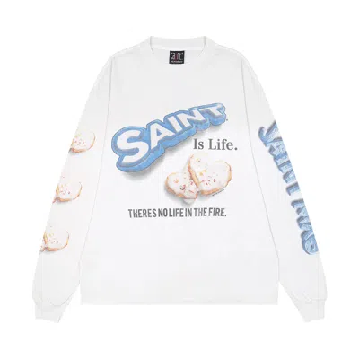 Pre-owned Saint Mxxxxxx Heart Cake Long-sleeve Tee 'white' | Men's Size Xl