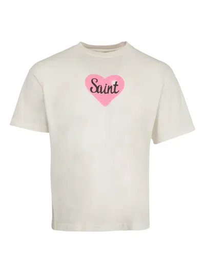 Saint Mxxxxxx Heart-print T-shirt In Neutral
