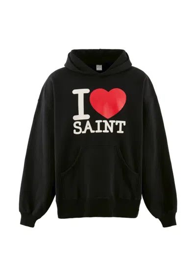 Saint Mxxxxxx I Love Saint Hoodie In Black