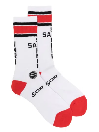 SAINT MXXXXXX INTARSIA-KNIT LOGO SOCKS