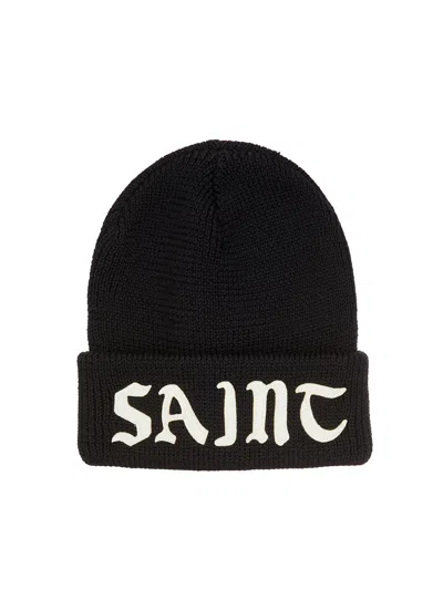 Saint Mxxxxxx Knit Logo Hat In Black