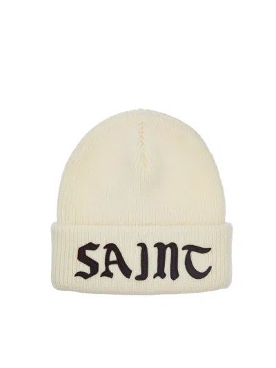 Saint Mxxxxxx Knit Logo Hat In White