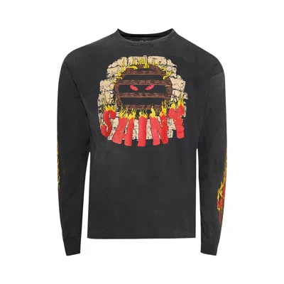 Pre-owned Saint Mxxxxxx Live In Hell Long-sleeve Tee 'black' | Men's Size Xl