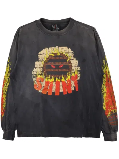 Saint Mxxxxxx Live In Hell Sweatshirt In Black