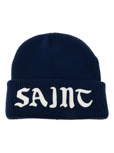 Saint Mxxxxxx Logo Beanie In Blau
