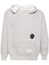 Saint Mxxxxxx Distressed-finish Cotton Hoodie In Grey