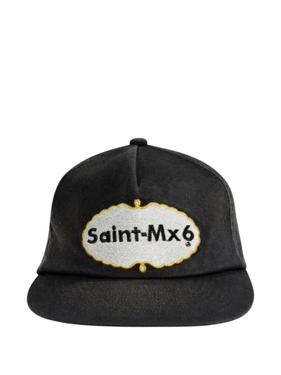 Saint Mxxxxxx Logo-embroidered Cap In Black